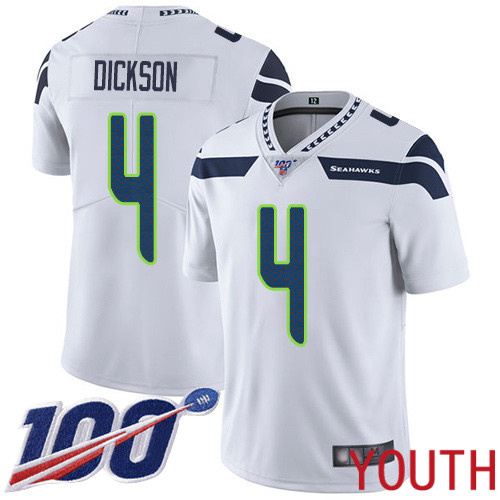 Seattle Seahawks Limited White Youth Michael Dickson Road Jersey NFL Football #4 100th Season Vapor Untouchable->women nfl jersey->Women Jersey